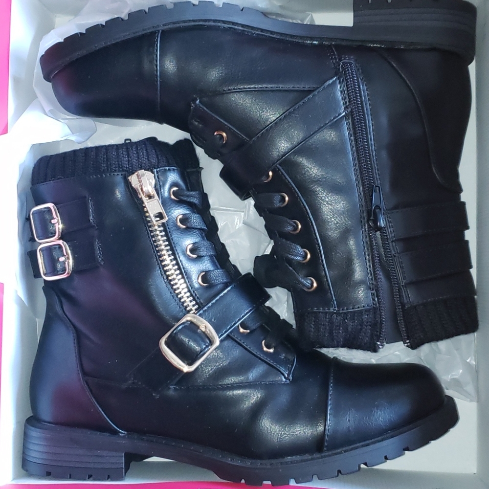 Black Pleather Booties